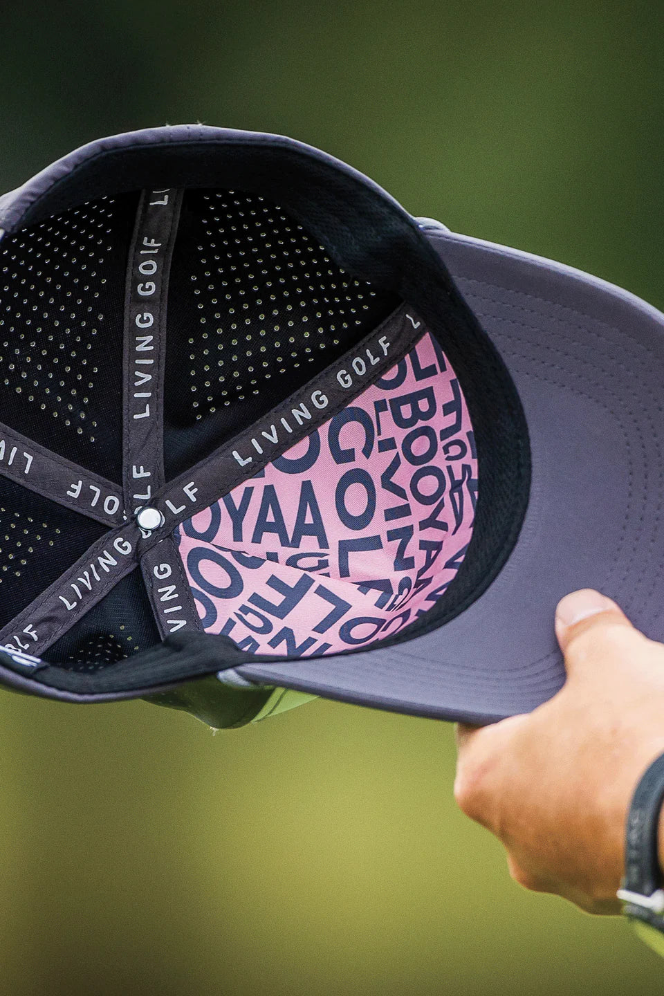 BOOYAA PREMIUM GOLF CAP - STEFFI (GREY,WHITE & PINK)