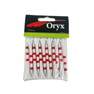 ZEBRA Long2 3/4  Rd/Wh Plastic tee Pk 50