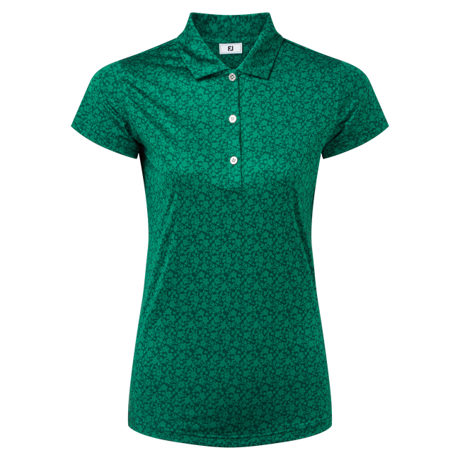 FootJoy Painted Floral Cap Sleeve Lisle Womans Golf Shirt