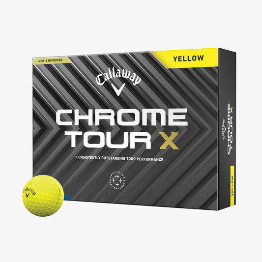 Callaway Chrome Tour X Yellow Golf Balls 2024 (Per Sleeve)