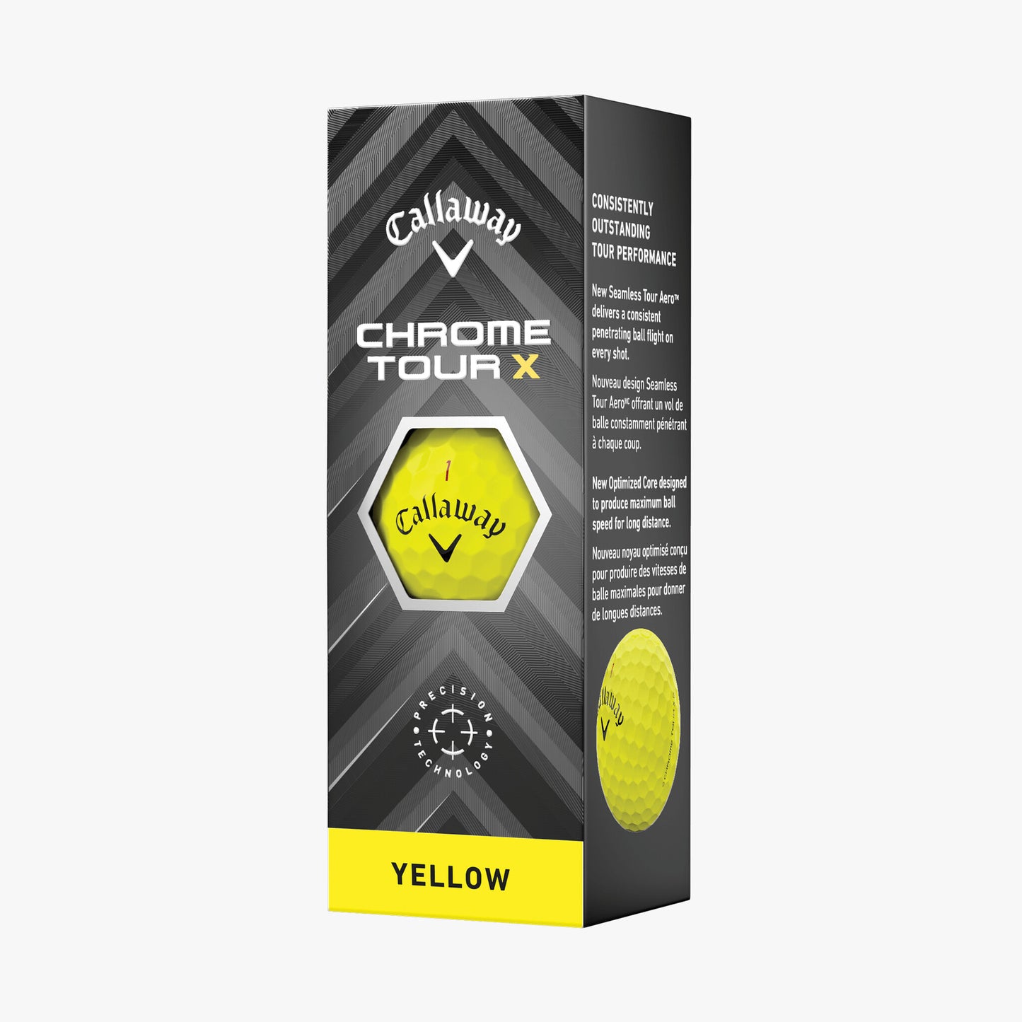 Callaway Chrome Tour X Yellow Golf Balls 2024 (Per Sleeve)