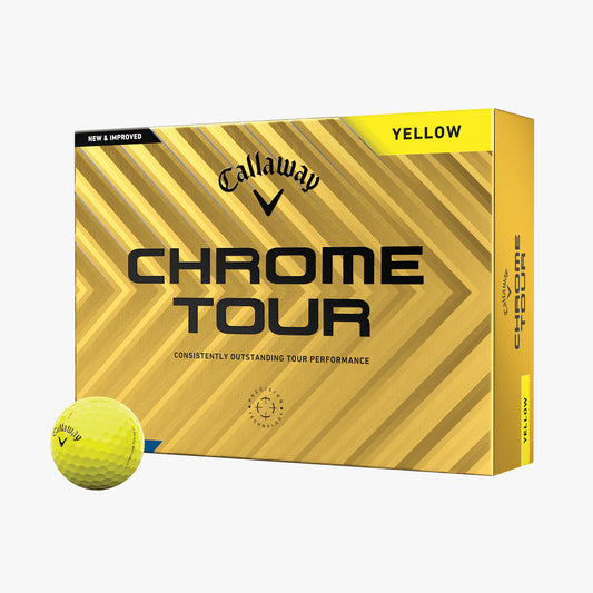 Callaway Chrome Tour Yellow Golf Balls 2024 (Per Sleeve)