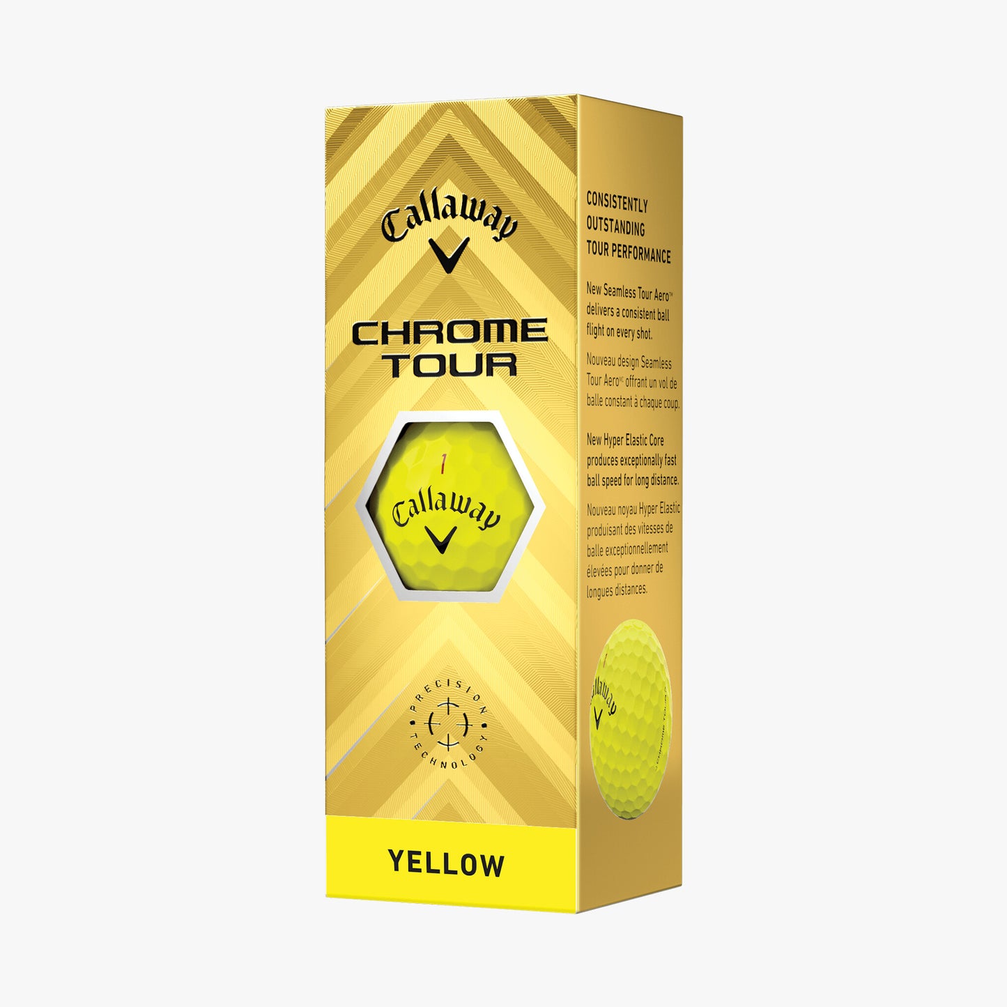 Callaway Chrome Tour Yellow Golf Balls 2024 (Per Sleeve)