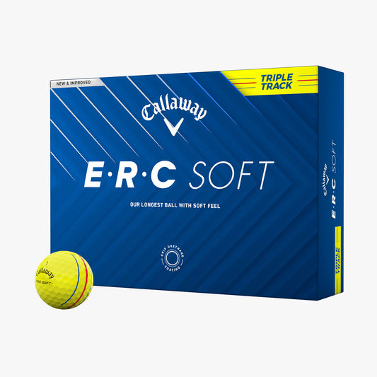 Callaway E.R.C Soft Triple Track Yellow Golf Balls (Per Sleeve)