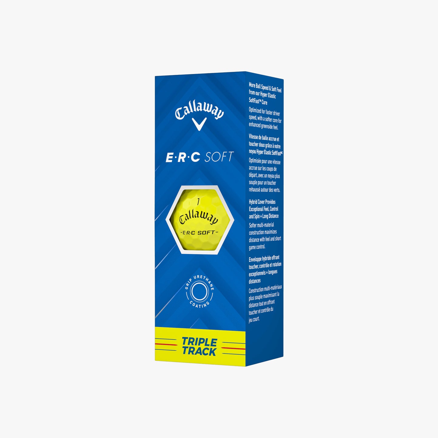 Callaway E.R.C Soft Triple Track Yellow Golf Balls (Per Sleeve)