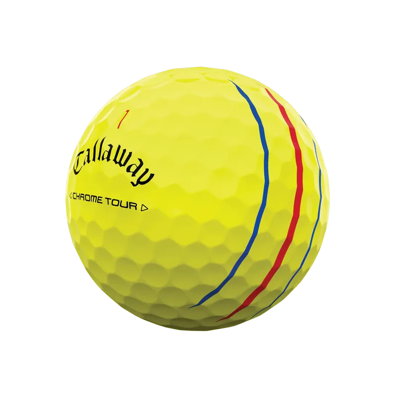 Callaway Chrome Tour Yellow Golf Balls 2024 (Per Dozen) Triple Track