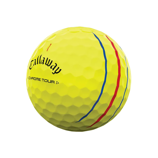 Callaway Chrome Tour Yellow Golf Balls 2024 (Per Dozen) Triple Track