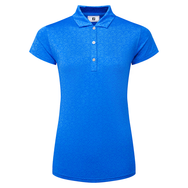 FootJoy Painted Floral Cap Sleeve Lisle Womans Golf Shirt