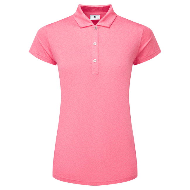 FootJoy Painted Floral Cap Sleeve Lisle Womans Golf Shirt