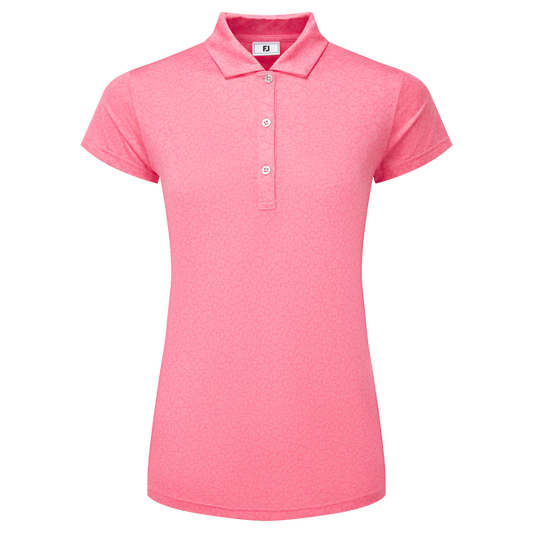 FootJoy Painted Floral Cap Sleeve Lisle Womans Golf Shirt