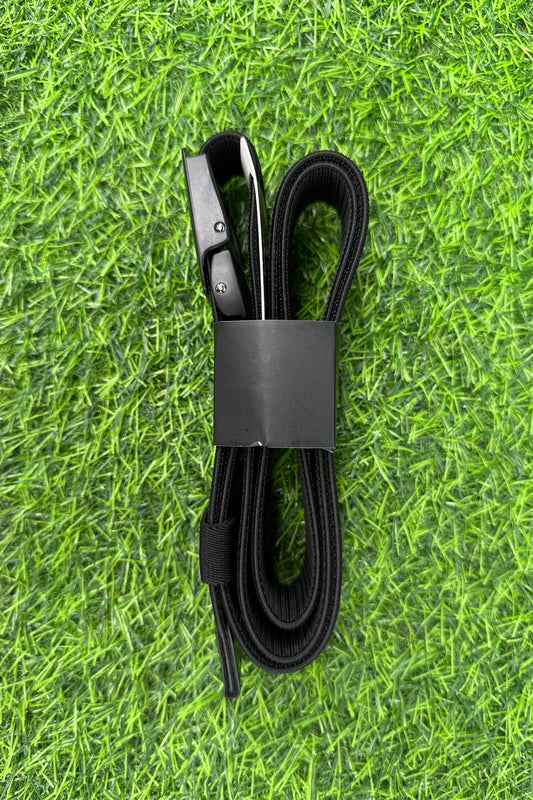 BOOYAA BELT - ADJUSTABLE BLACK STRETCH WITH BLACK ALLOY BUCKLE